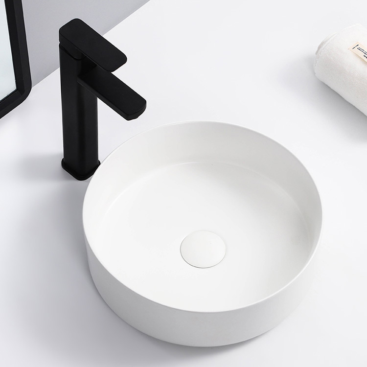 Lavatory Innovative Bathroom Round Shape Colour Ceramic Handmade Art Basin Bathroom Sink Countertop Pink Wash Basin