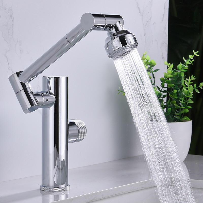 Vanity Sink Faucet Single Lever Chrome Brass Hot And Cold Basin Taps Waterfall Brass Faucet