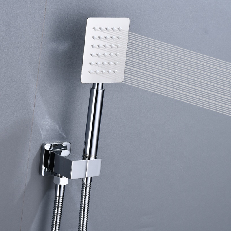 Rainfall Shower Faucet Set Chrome Bathroom Waterfall System