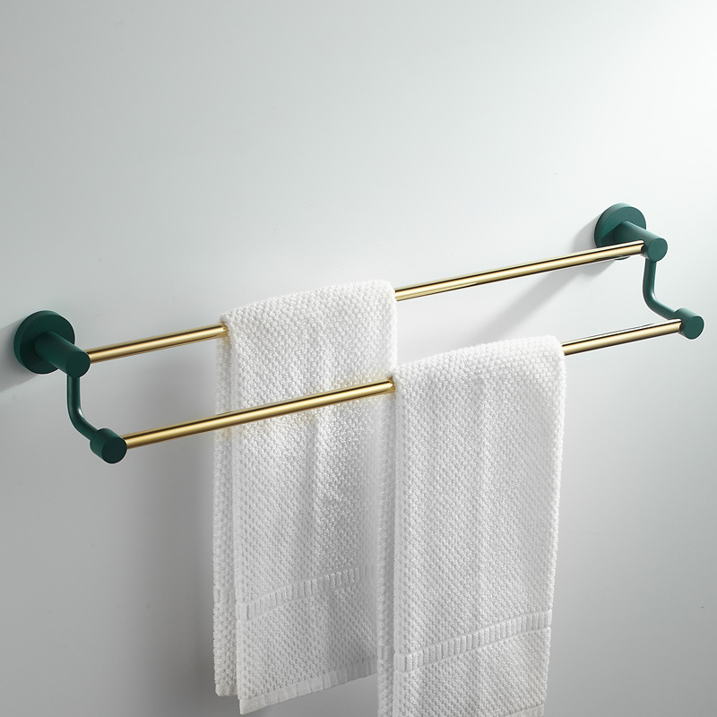 Bathroom Accessories Set Gold/ Green Gold /Chromed /Gold Black DOUBLE TOWERL BAR